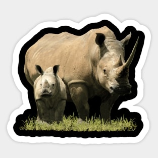 Rhino-Mama with Baby in Kenya / Africa Sticker